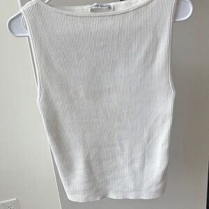 Abercrombie cream ribbed sweater boatneck tank